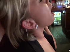 Beautiful barmaid gets fucked at her work place