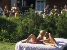 Hot and voracious chick Suzy is for a group fuck outdoors